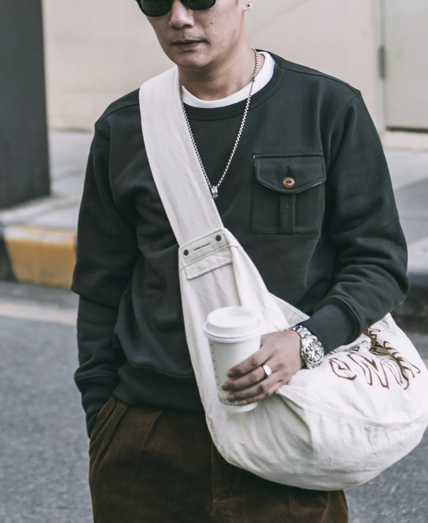 Military Pocket Sweatshirt - Black sold by Bronson Mfg. product image thumbnail 2
