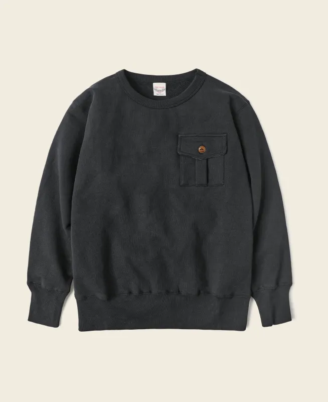 Military Pocket Sweatshirt - Black sold by Bronson Mfg.