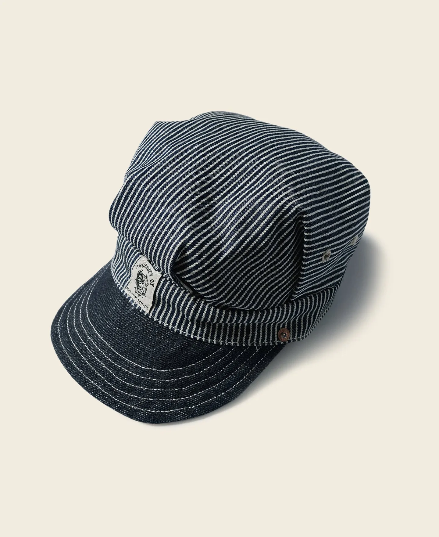Hickory Stripe Railroad Engineer Cap sold by Bronson Mfg.