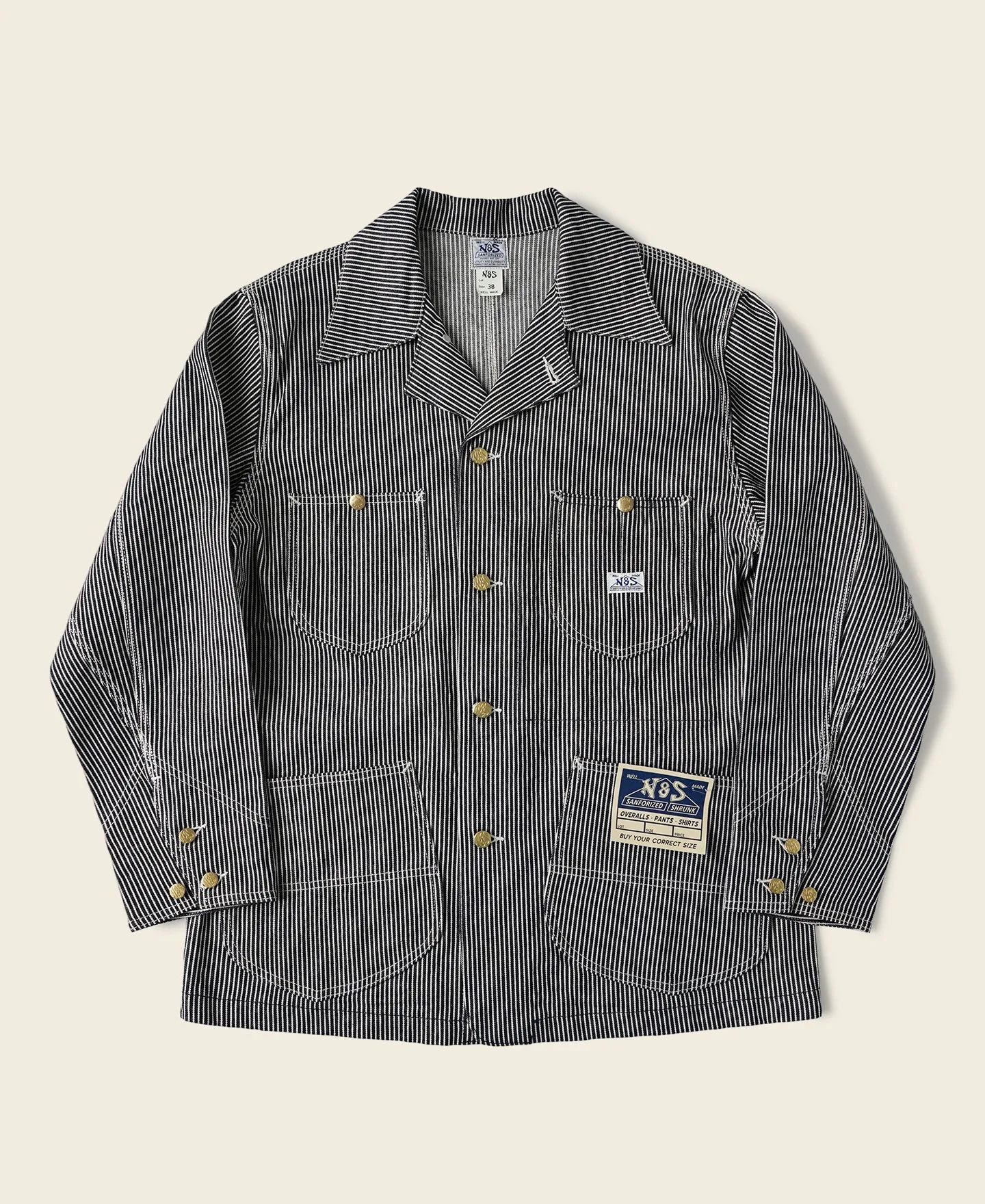 1939 98-J Railroad Hickory stripe Work Jacket sold by Bronson Mfg.