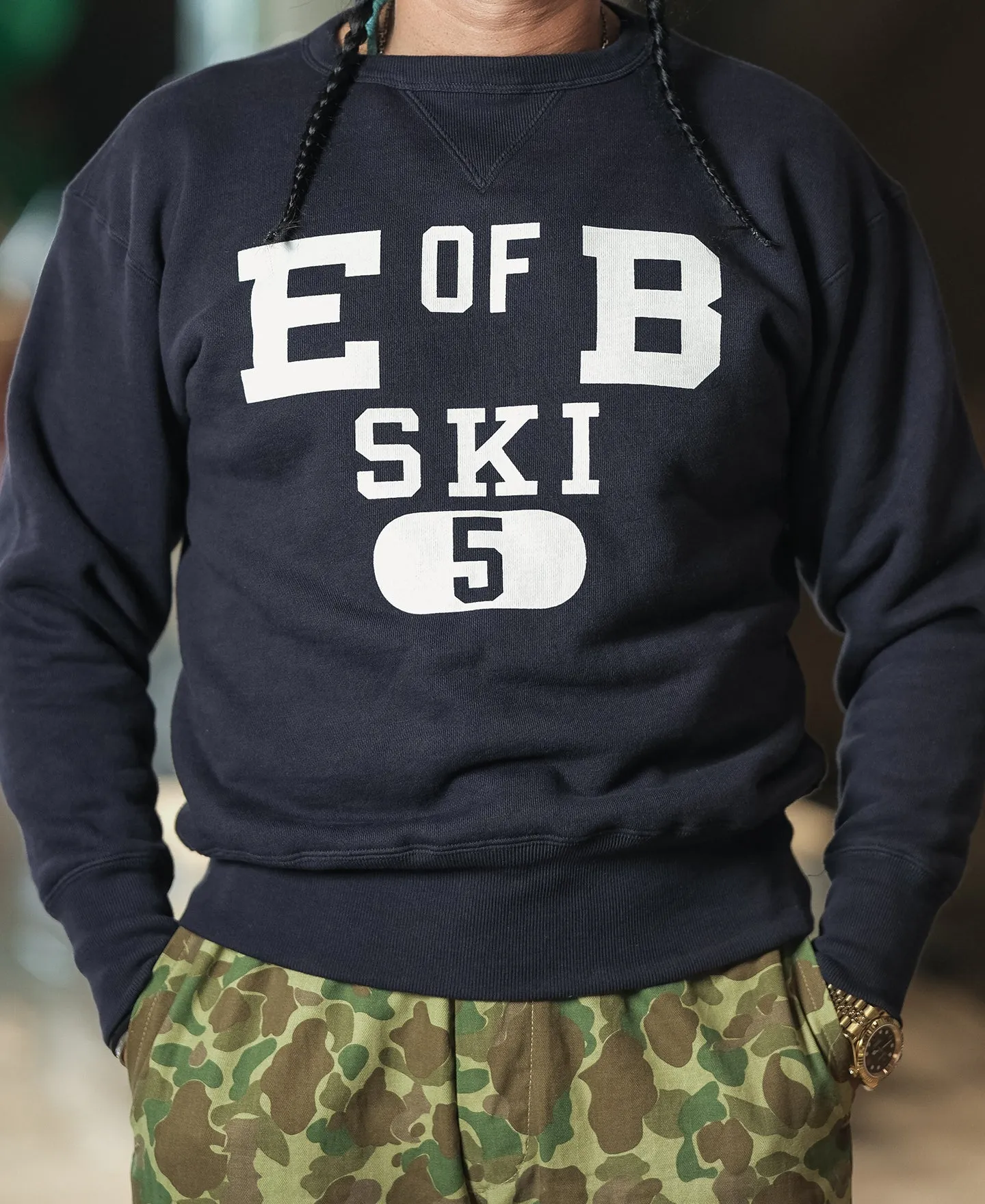1940s Heavyweight SKI V-Inset Sweater - Navy sold by Bronson Mfg. product image thumbnail 4