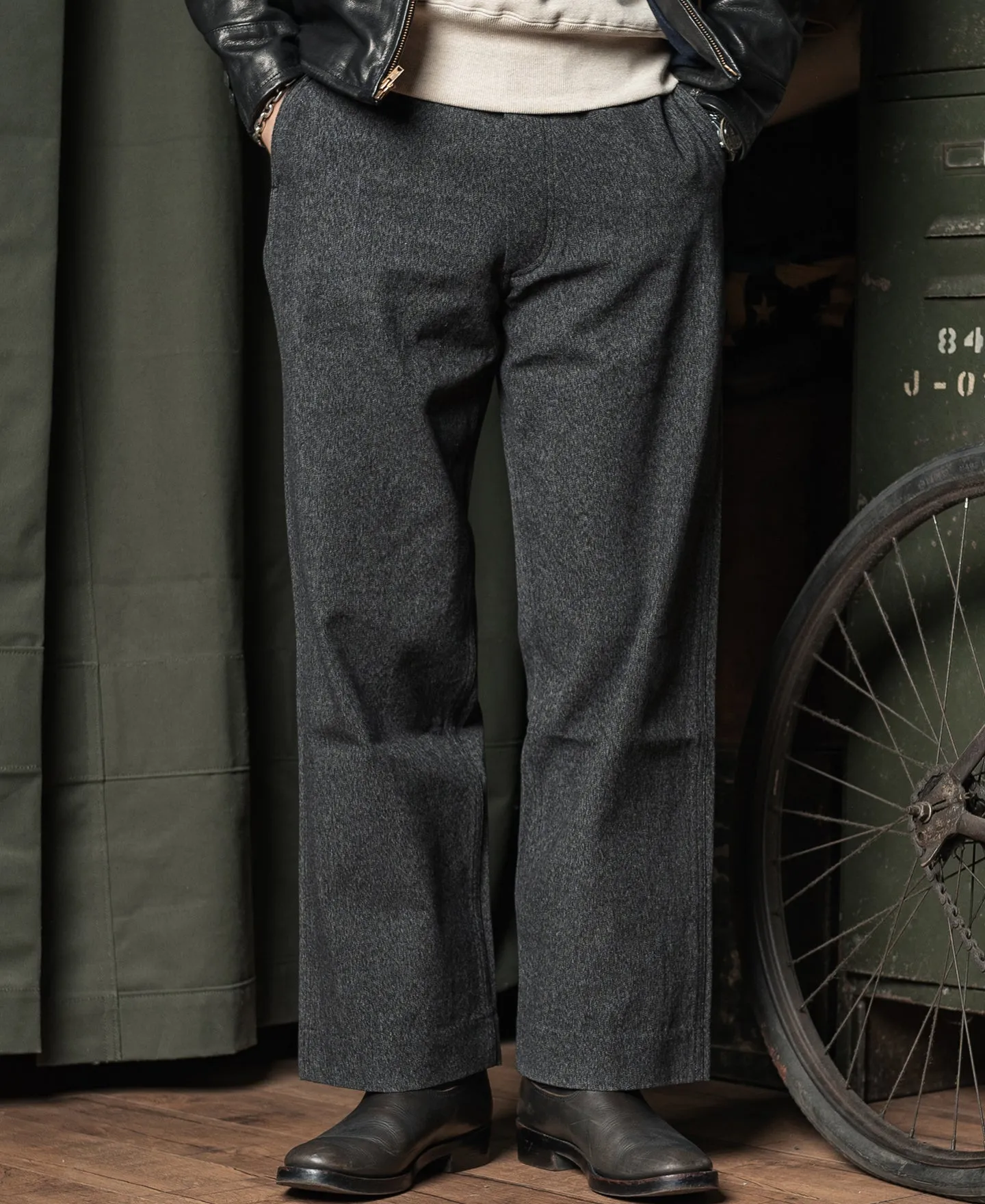 1940s Covert Salt & Pepper Trousers sold by Bronson Mfg. product image thumbnail 4
