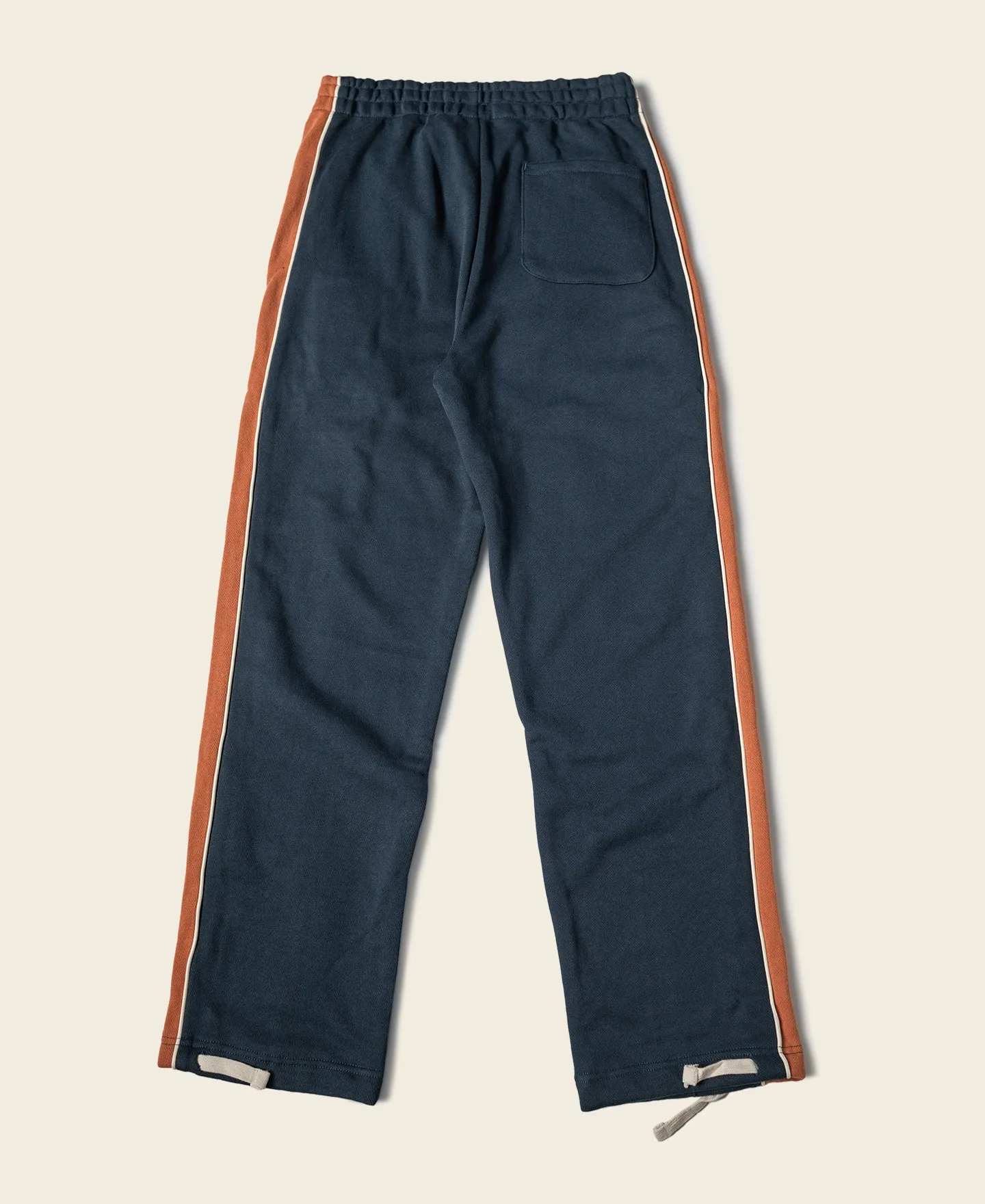 Classic Straight-Leg Striped Logo-Embroidered Cotton-Terry Sweatpants - Navy sold by Bronson Mfg. product image thumbnail 2