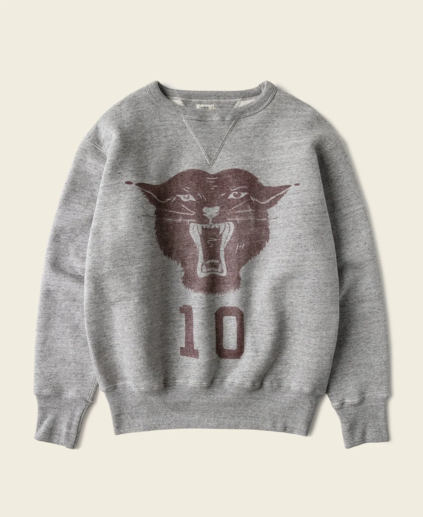 1930s Rugged CCC Black Panther Double V-Neck Insert Sweater - Gray sold by Bronson Mfg.