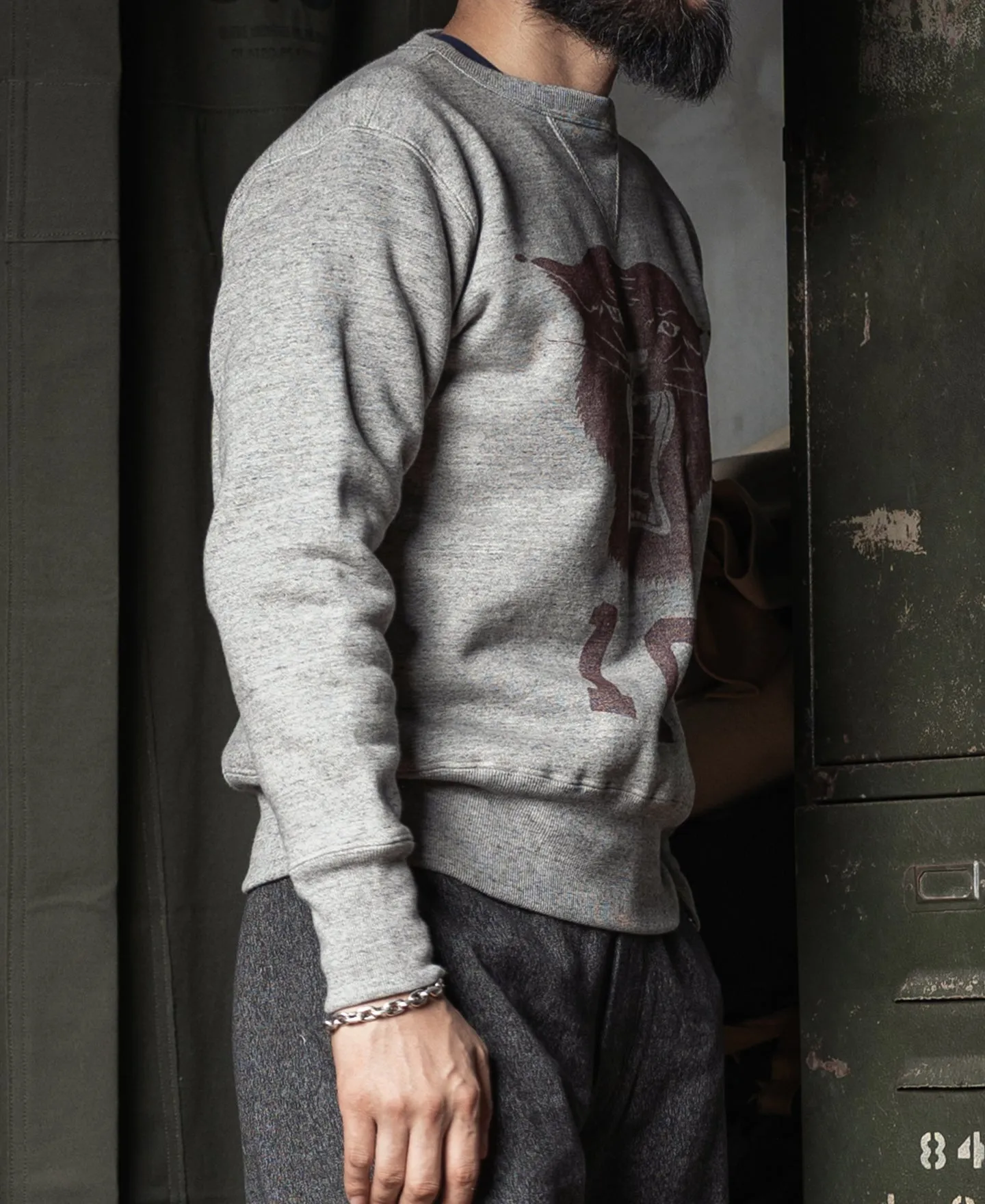 1930s Rugged CCC Black Panther Double V-Neck Insert Sweater - Gray sold by Bronson Mfg. product image thumbnail 4