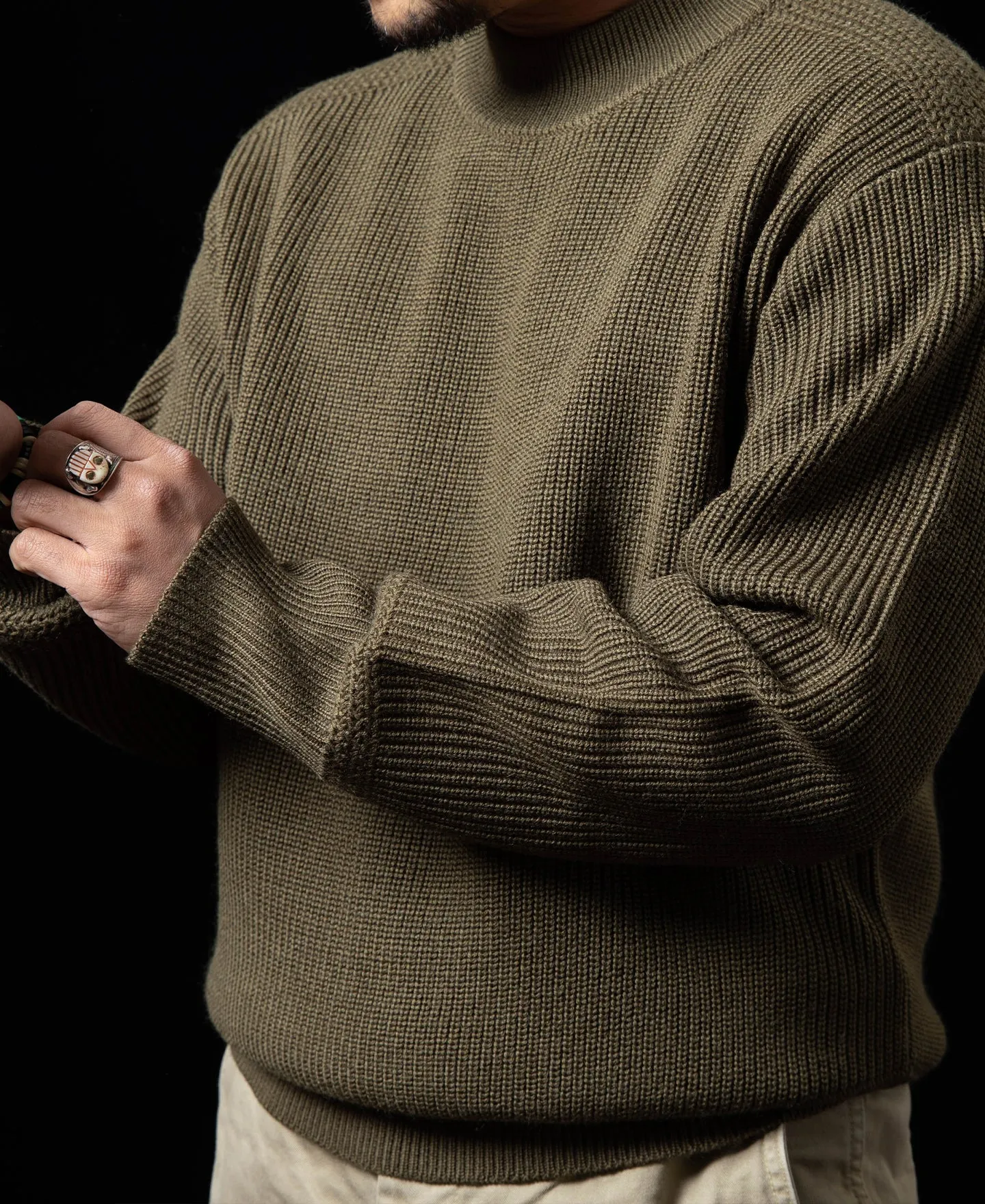 Pre-War Model USN Woolen Sweater - Olive sold by Bronson Mfg. product image thumbnail 4
