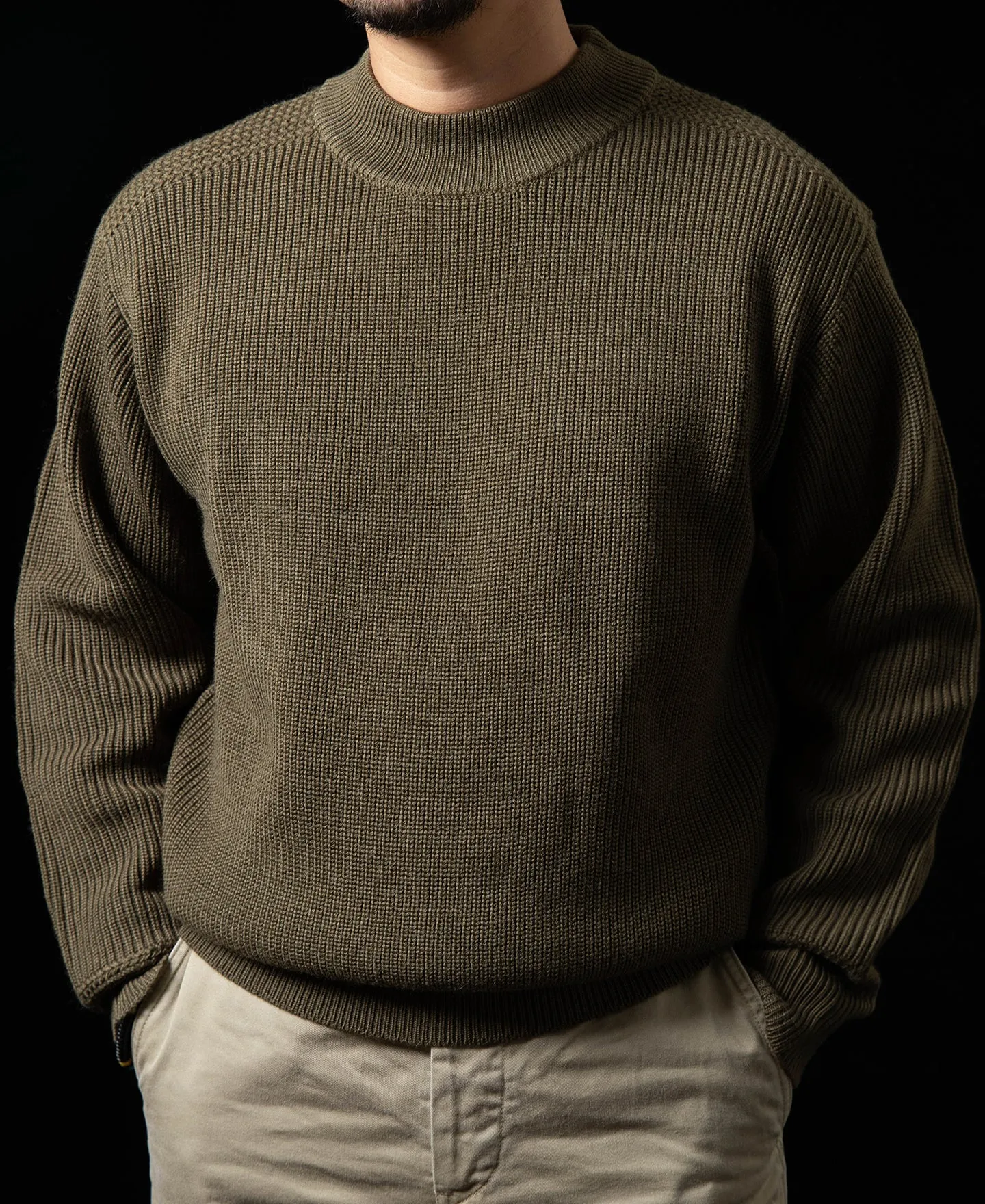 Pre-War Model USN Woolen Sweater - Olive sold by Bronson Mfg. product image thumbnail 3