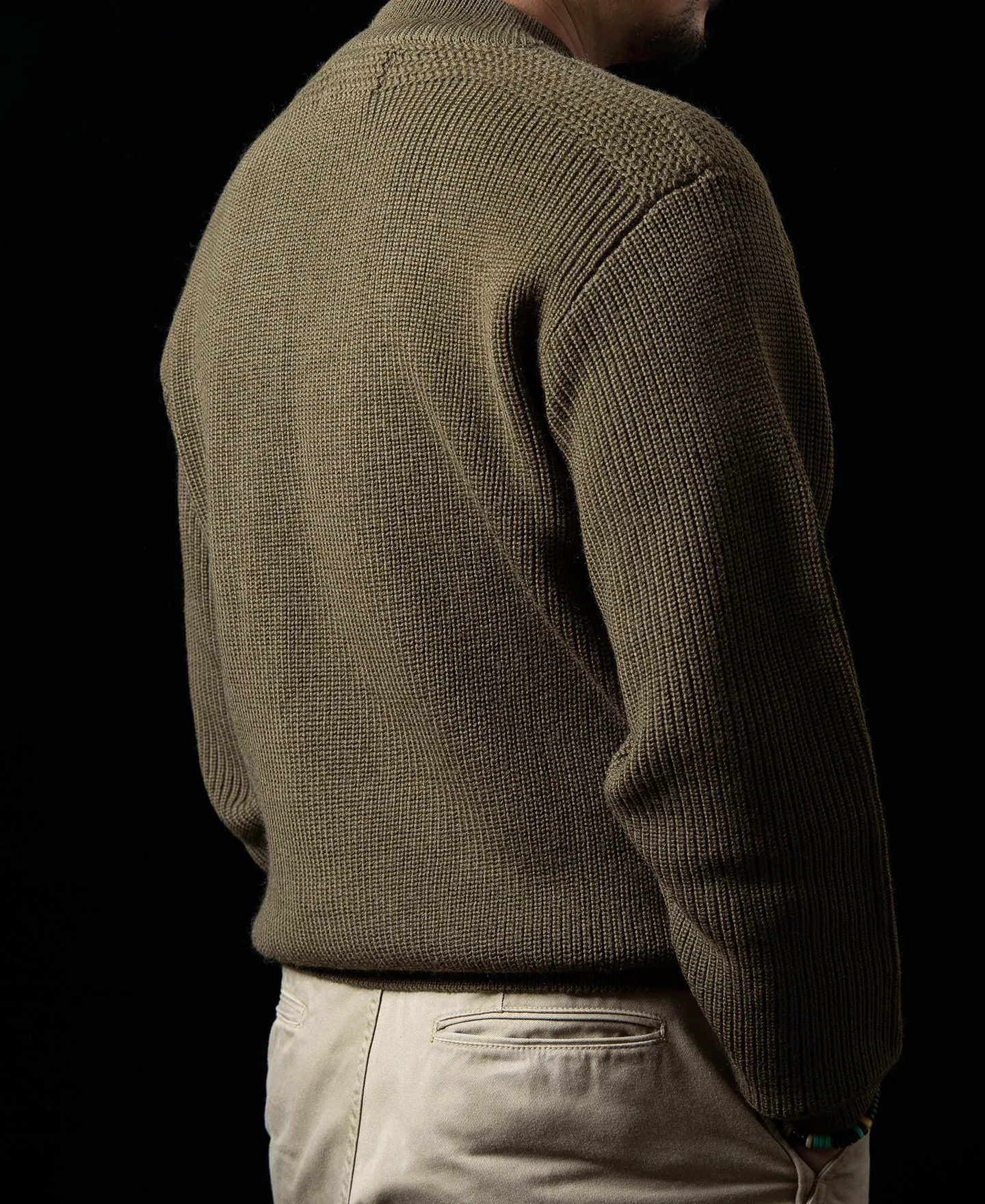 Pre-War Model USN Woolen Sweater - Olive sold by Bronson Mfg. product image thumbnail 5