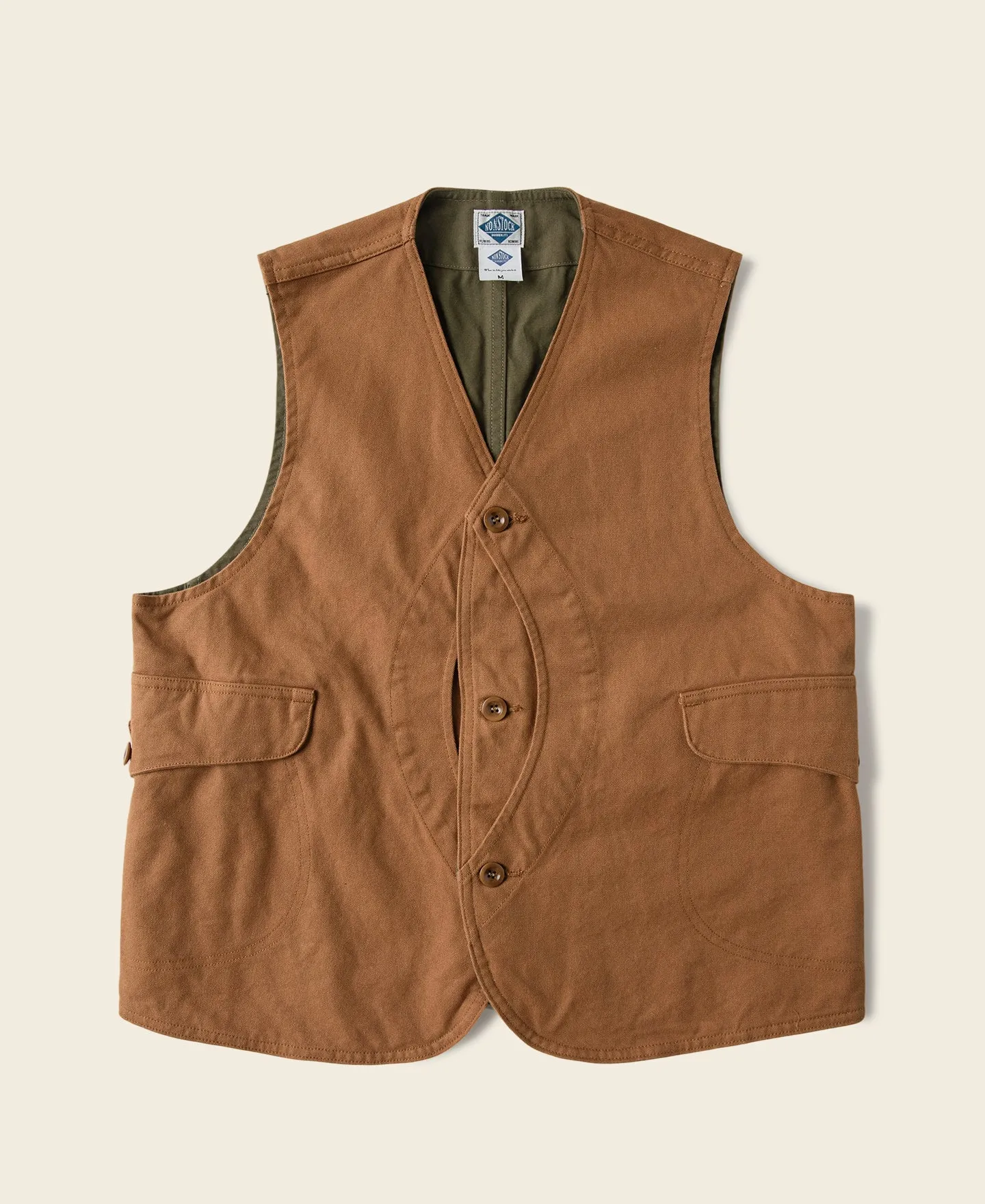 1930s Canvas Game Pockets Vest - Ginger sold by Bronson Mfg.