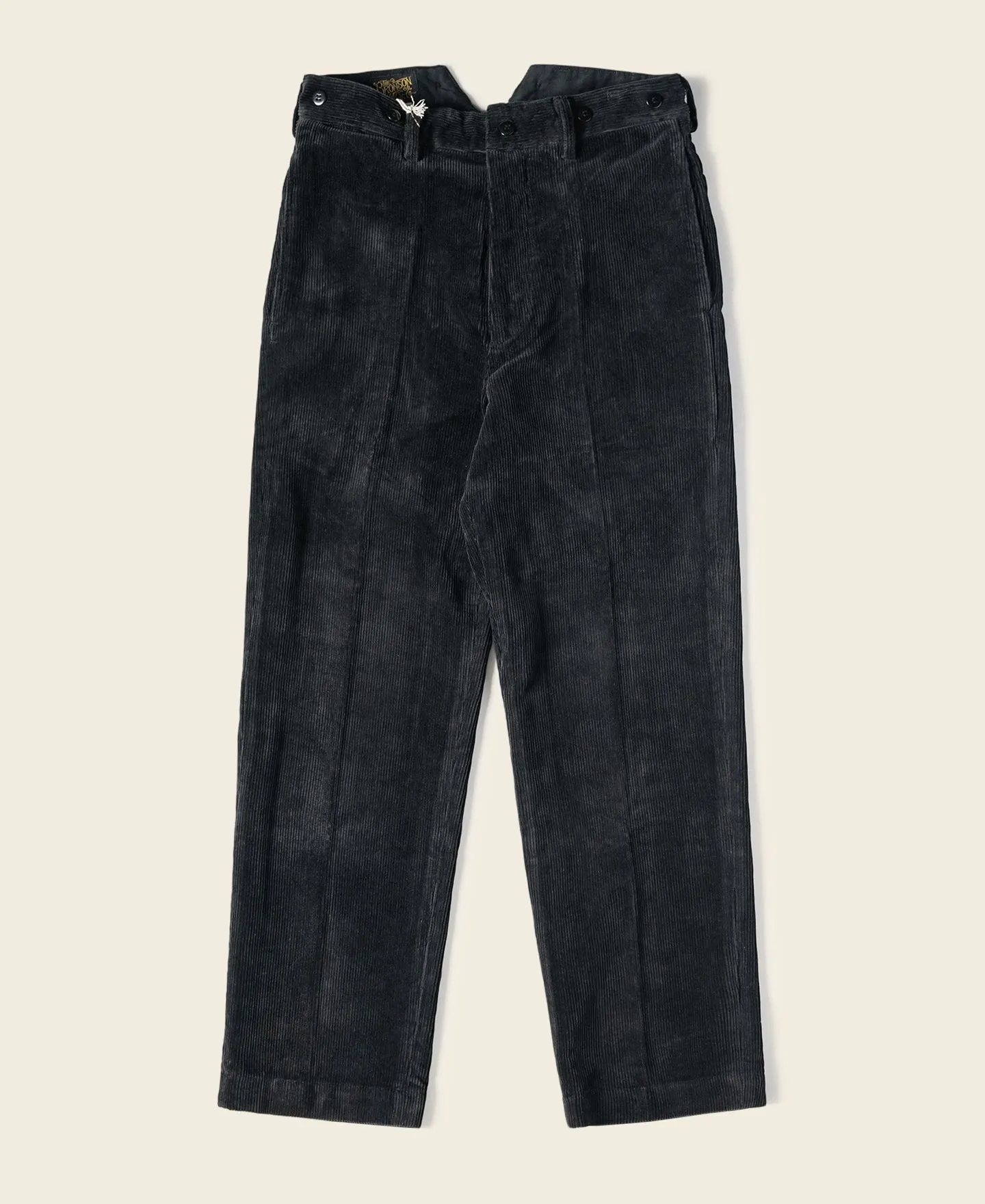 1920s Heavy-Duty Corduroy Work Pants - Black sold by Bronson Mfg.