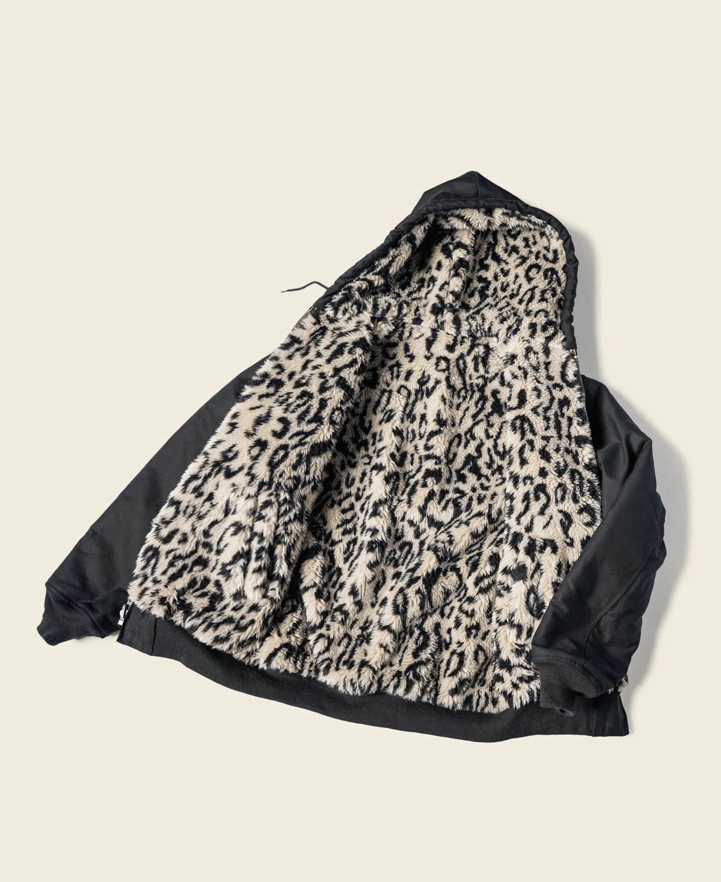 Leopard Print Reversible Deck Jacket - Black sold by Bronson Mfg. product image thumbnail 2