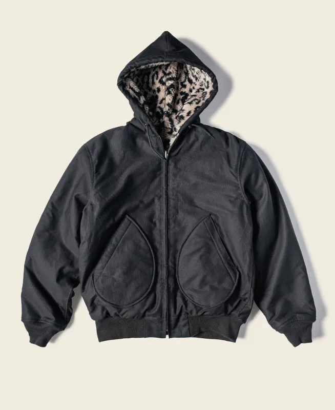 Leopard Print Reversible Deck Jacket - Black sold by Bronson Mfg.