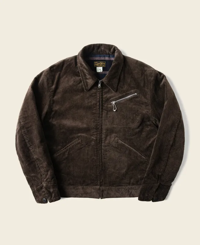 1940s Heavyweight Corduroy Cossack Jacket - Brown sold by Bronson Mfg.