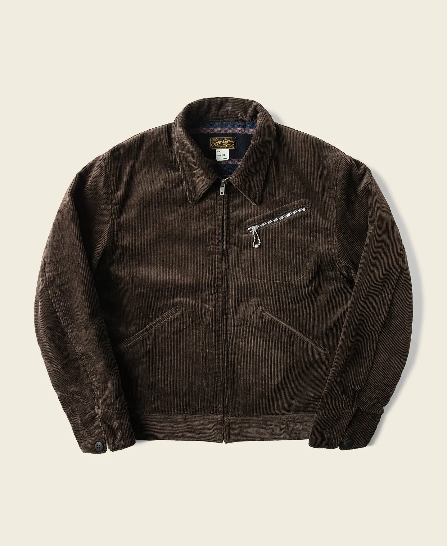 1940s Heavyweight Corduroy Cossack Jacket - Brown sold by Bronson Mfg.