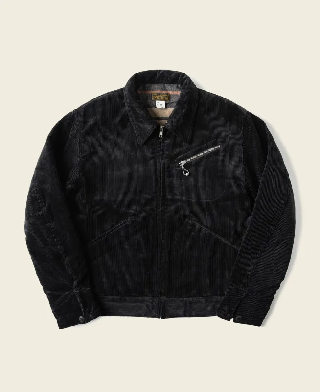 1940s Heavyweight Corduroy Cossack Jacket - Black sold by Bronson Mfg.