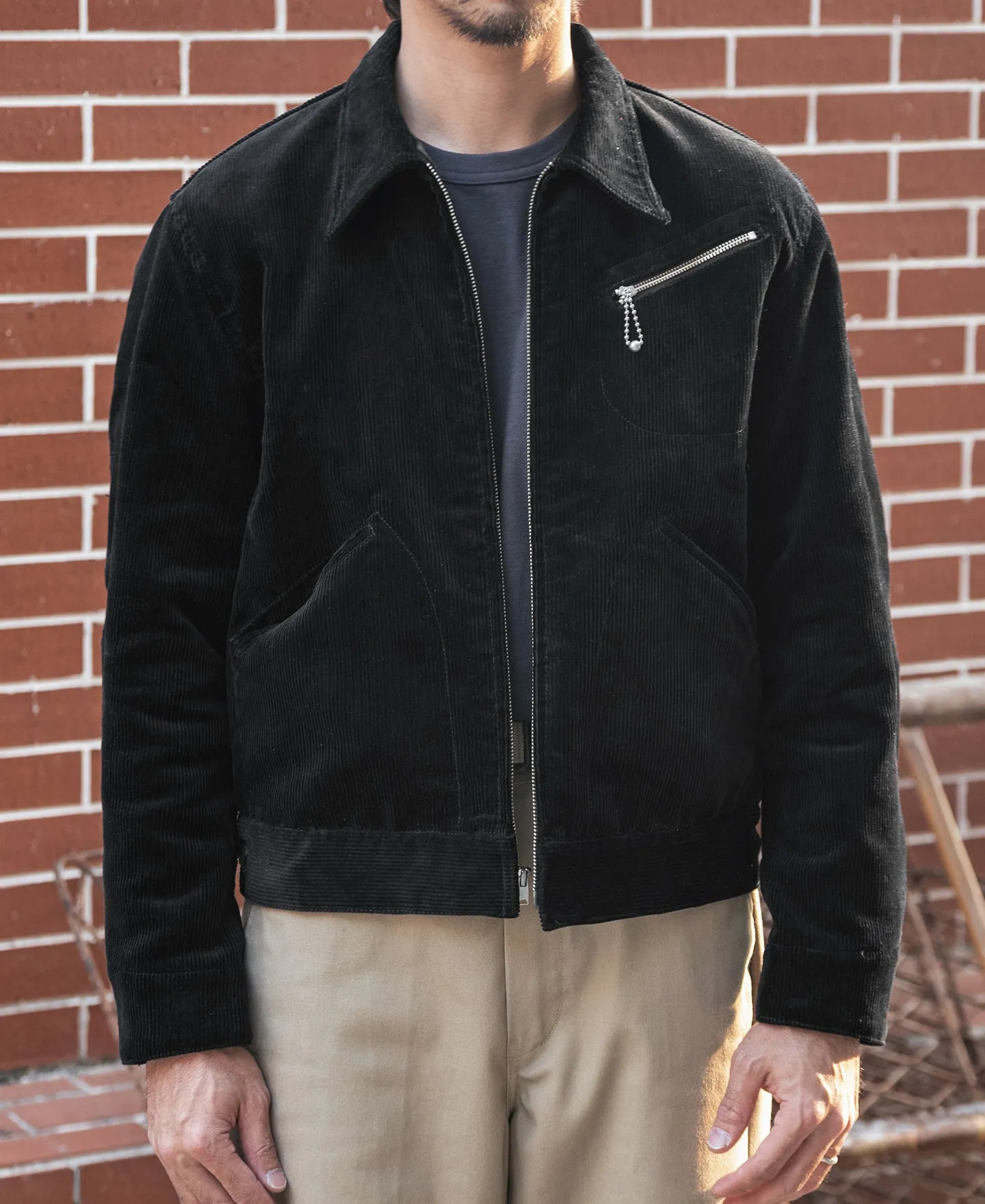 1940s Heavyweight Corduroy Cossack Jacket - Black sold by Bronson Mfg. product image thumbnail 3