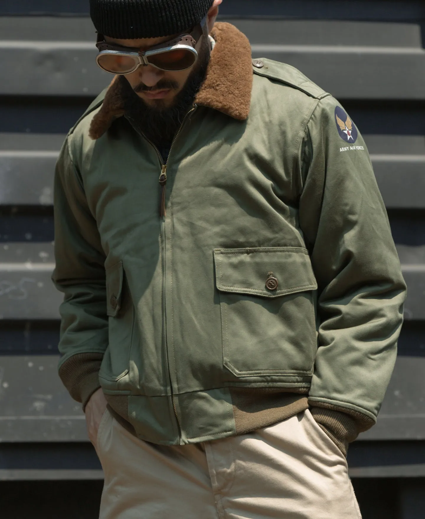 USAAF Type B-10 Flight Jacket - Olive sold by Bronson Mfg. product image thumbnail 3