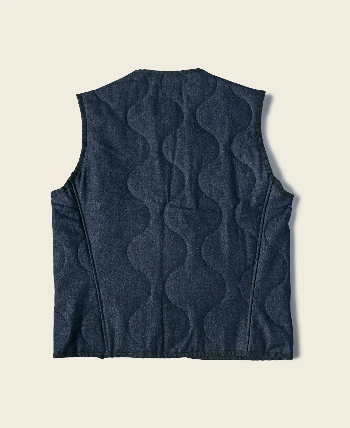 Military Style Quilted Padded Denim Vest - Navy sold by Bronson Mfg. product image thumbnail 2