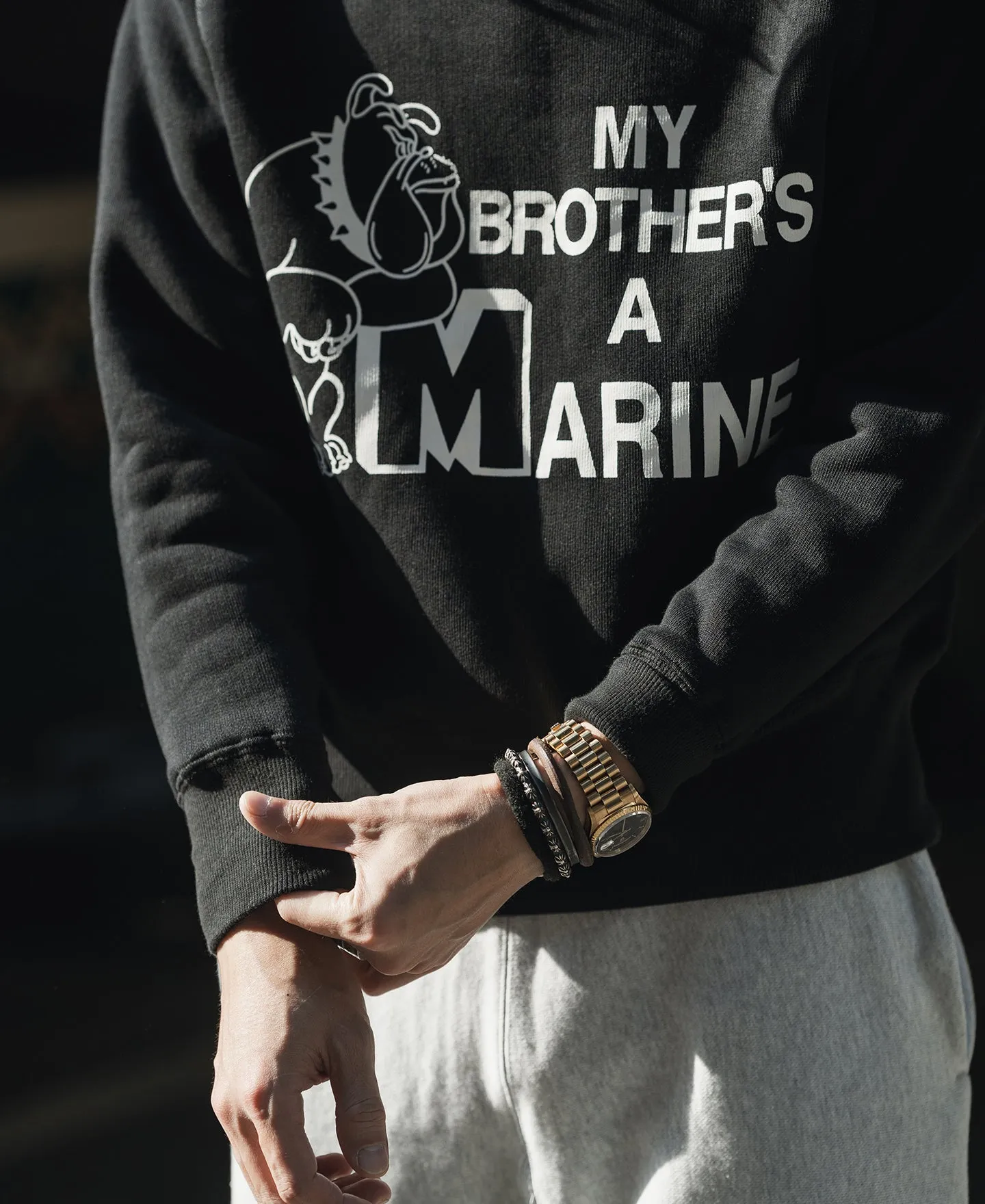 1980s Marine Bulldog Raglan Sweatshirt - Black sold by Bronson Mfg. product image thumbnail 4