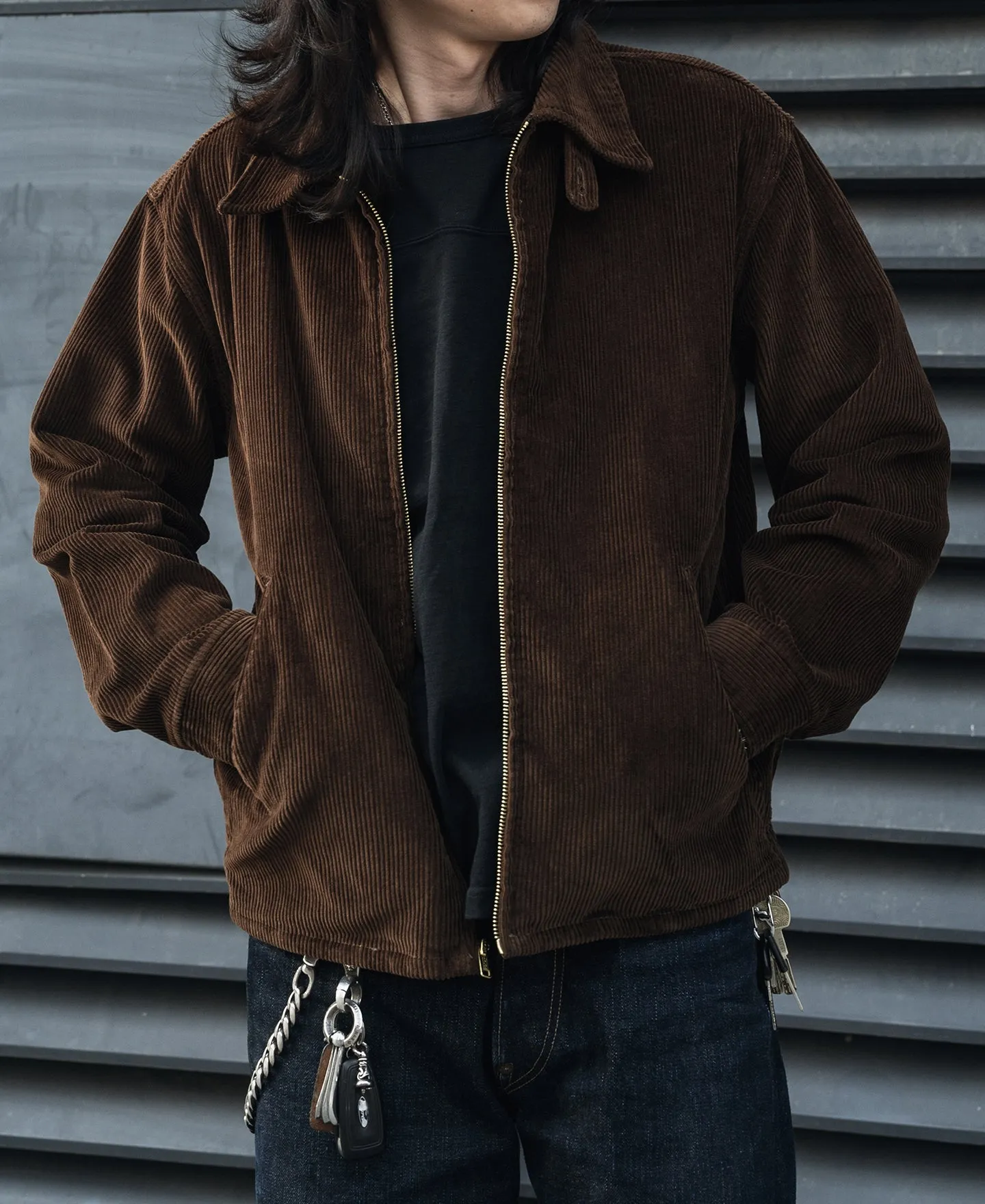 9 Wale Cotton Corduroy Zip-Up Jacket - Brown sold by Bronson Mfg. product image thumbnail 4