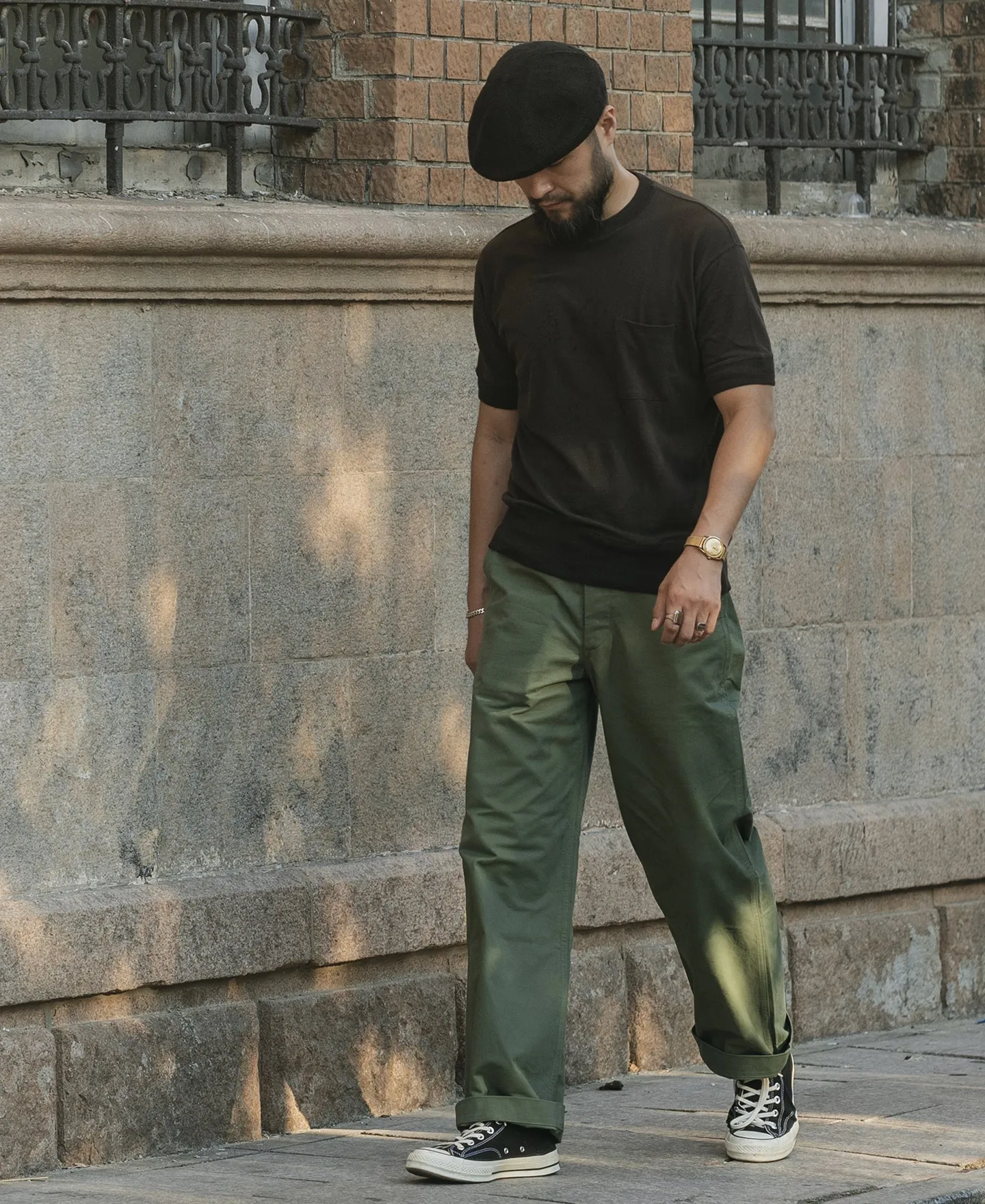 Waffle Knit Pocket T-Shirt - Black sold by Bronson Mfg. product image thumbnail 3