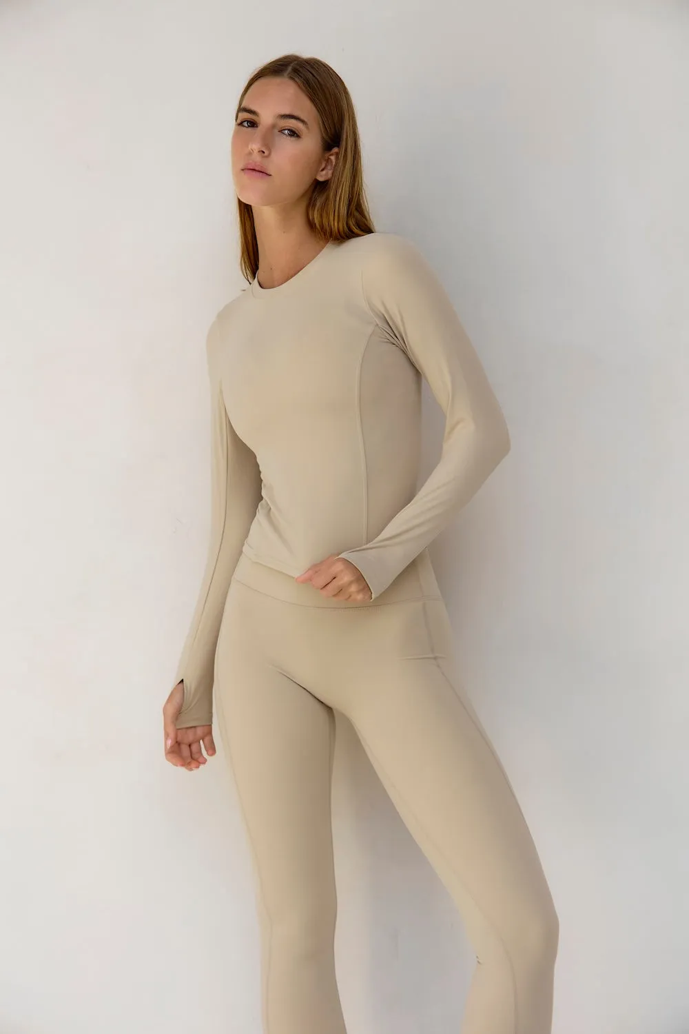 Astoria LUXE BALANCE Long Sleeve Top - Oat sold by Astoria Activewear