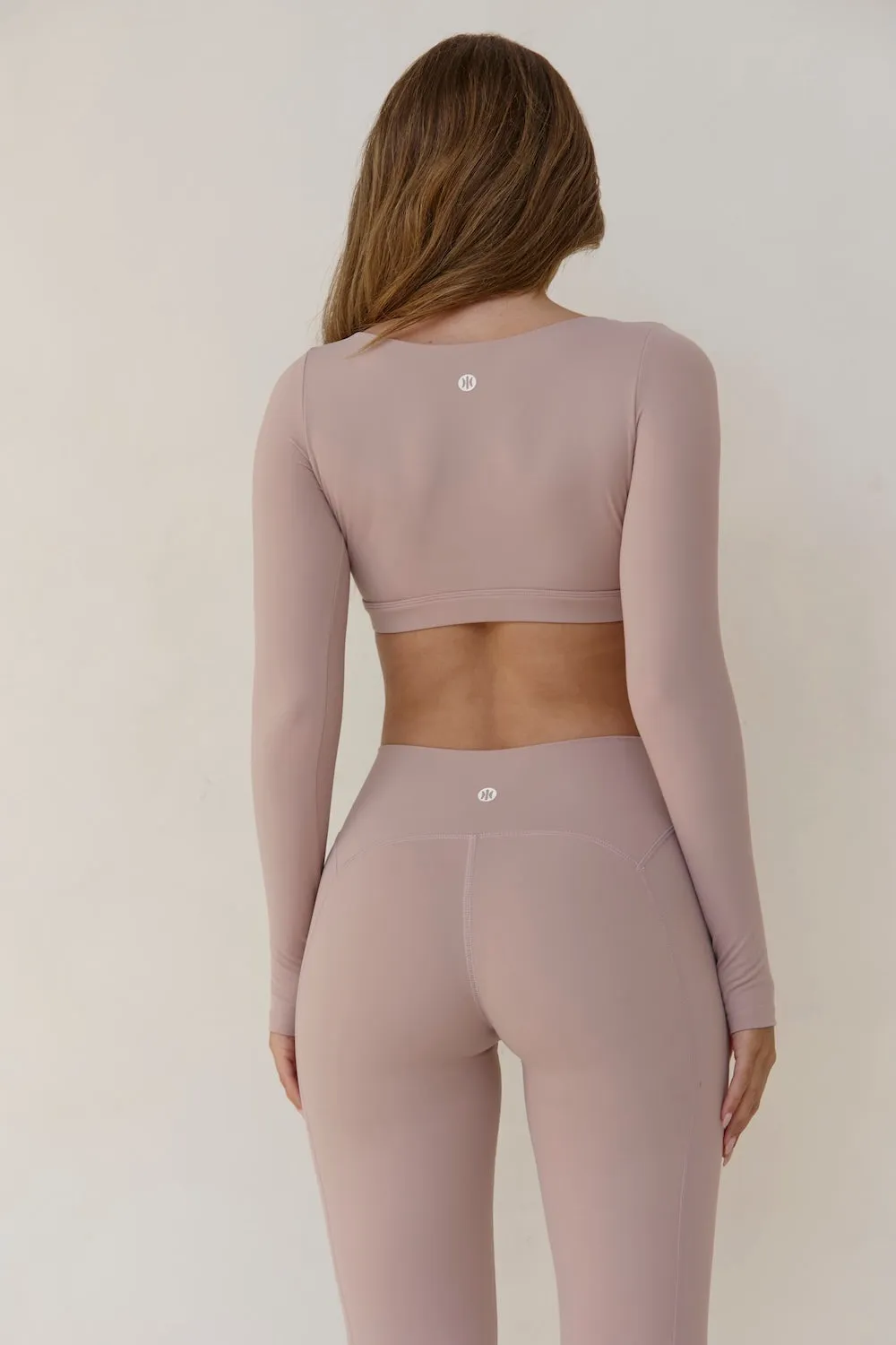 Astoria LUXE BALANCE Long Sleeve Plunge Crop - Fawn sold by Astoria Activewear product image thumbnail 3
