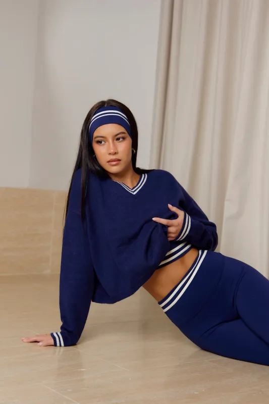 Astoria Knit Pullover - Navy/Cream made by Astoria Activewear