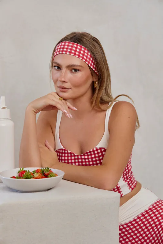 Astoria LUXE BALANCE Headband - Red Gingham made by Astoria Activewear