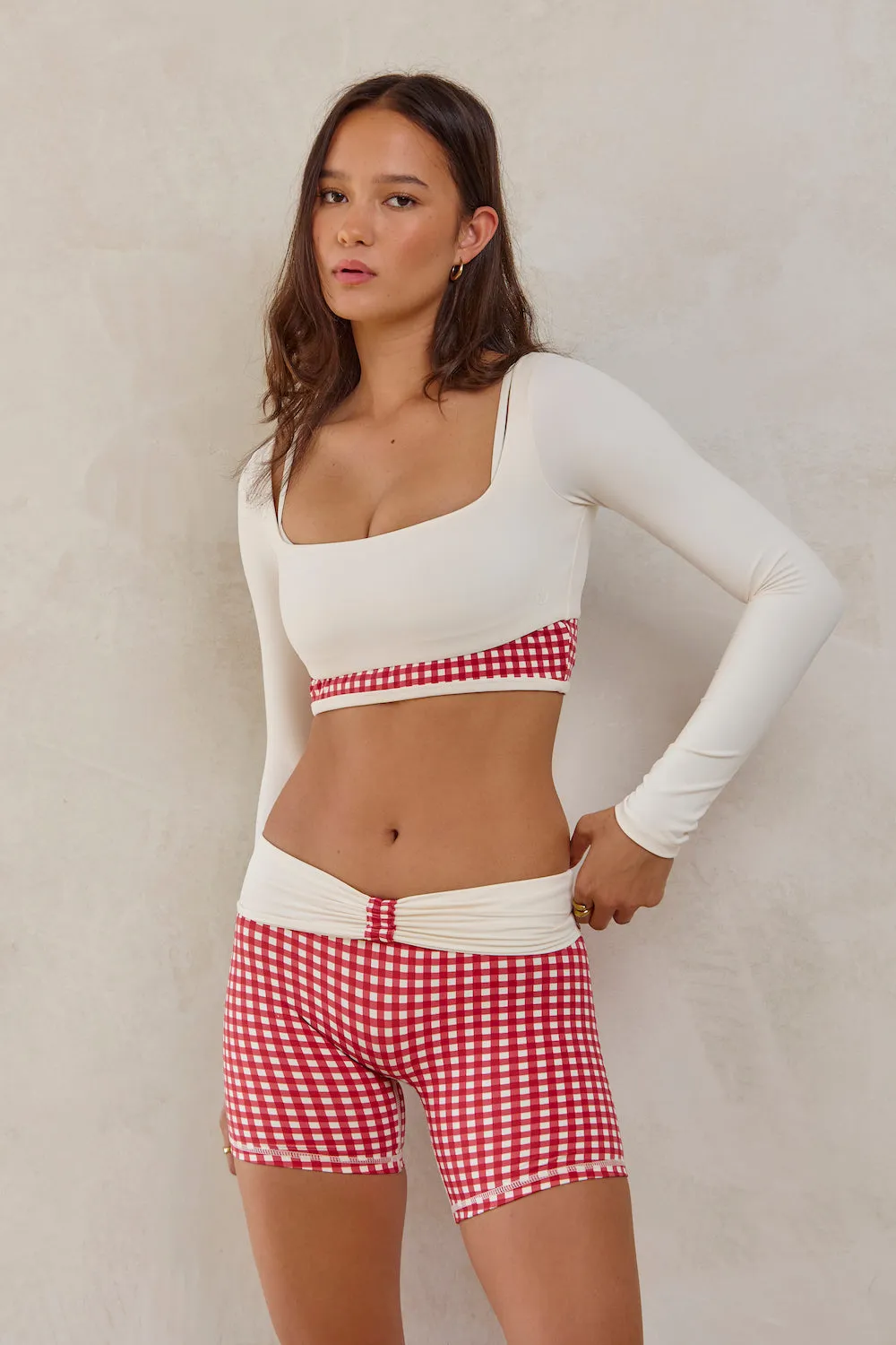 Astoria LUXE BALANCE Ruched Short - Red Gingham sold by Astoria Activewear product image thumbnail 4