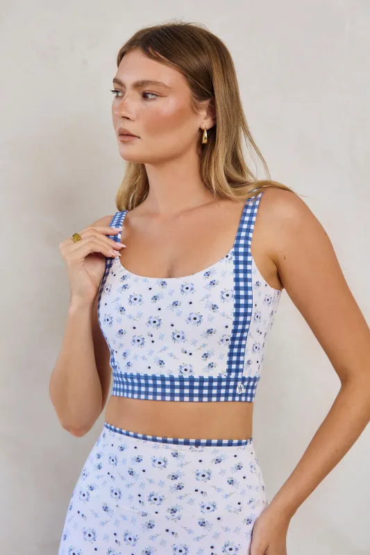 Astoria LUXE BALANCE Colorblock Sports Bra - Blueberry Gingham sold by Astoria Activewear