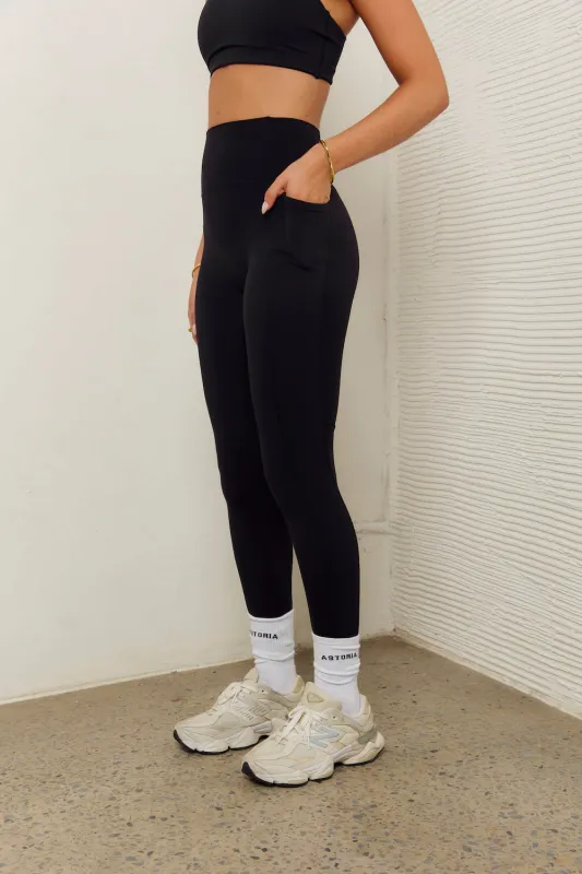Astoria LUXE BALANCE Full Length Pocket Legging - Black sold by Astoria Activewear