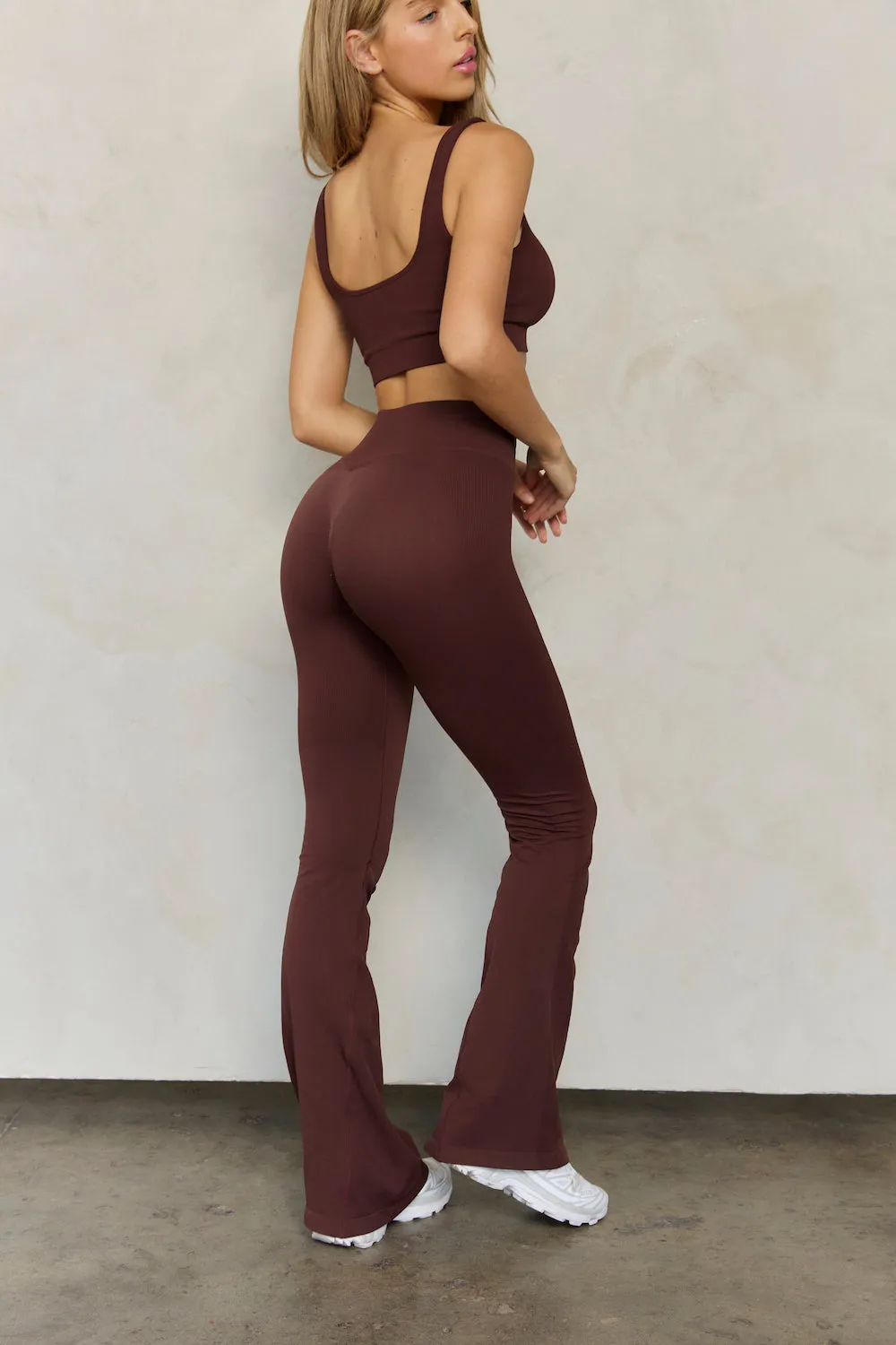 Astoria CONTOUR Ribbed Seamless Sports Bra - Espresso sold by Astoria Activewear product image thumbnail 2