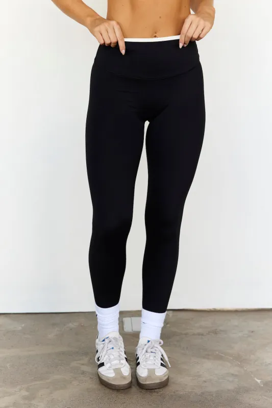 Astoria LUXE BALANCE Full Length Legging - Black/Cream sold by Astoria Activewear