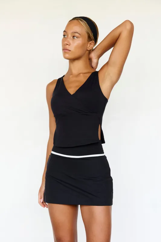 Astoria LUXE BALANCE Plunge Sports Crop - Black sold by Astoria Activewear