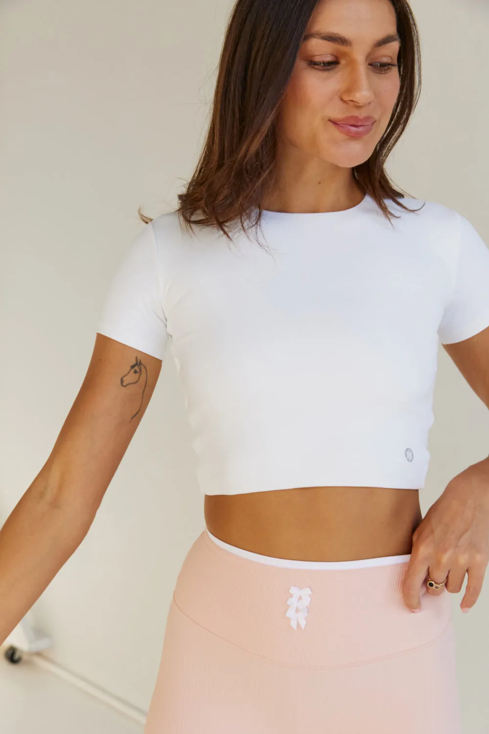 Astoria LIVE LUXE Twist Crop - White sold by Astoria Activewear product image thumbnail 2