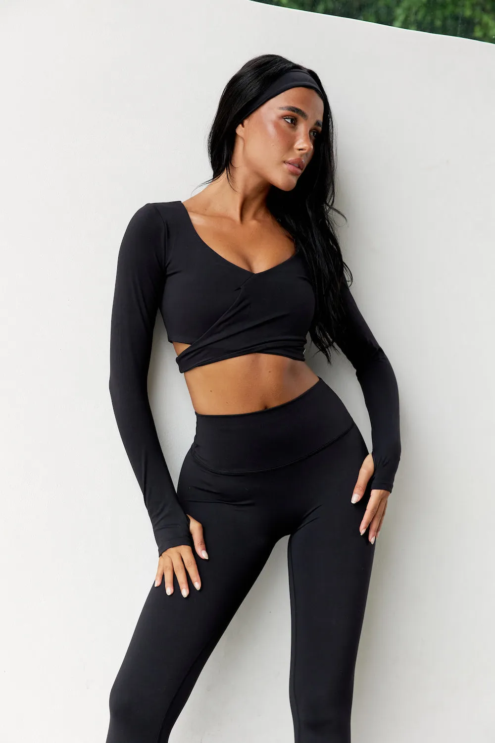 Astoria BALANCE Crossover Sleeve Crop - Black sold by Astoria Activewear product image thumbnail 2