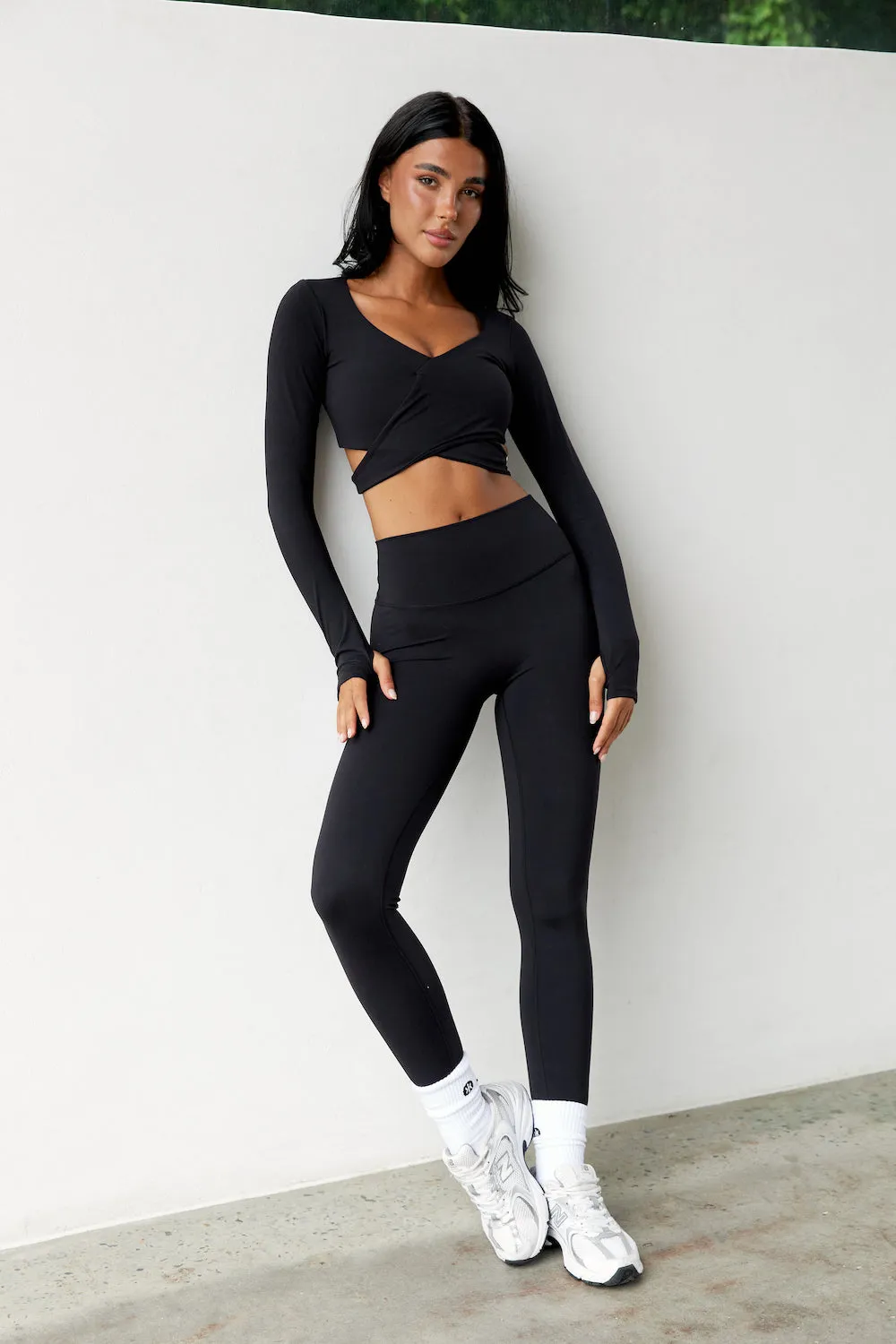 Astoria BALANCE Crossover Sleeve Crop - Black sold by Astoria Activewear product image thumbnail 3
