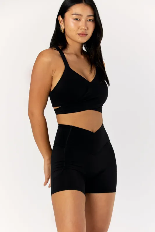 Astoria LIVE LUXE Crossover Crop - Black sold by Astoria Activewear