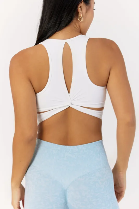 Astoria LIVE LUXE Square Neck Crop - White sold by Astoria Activewear