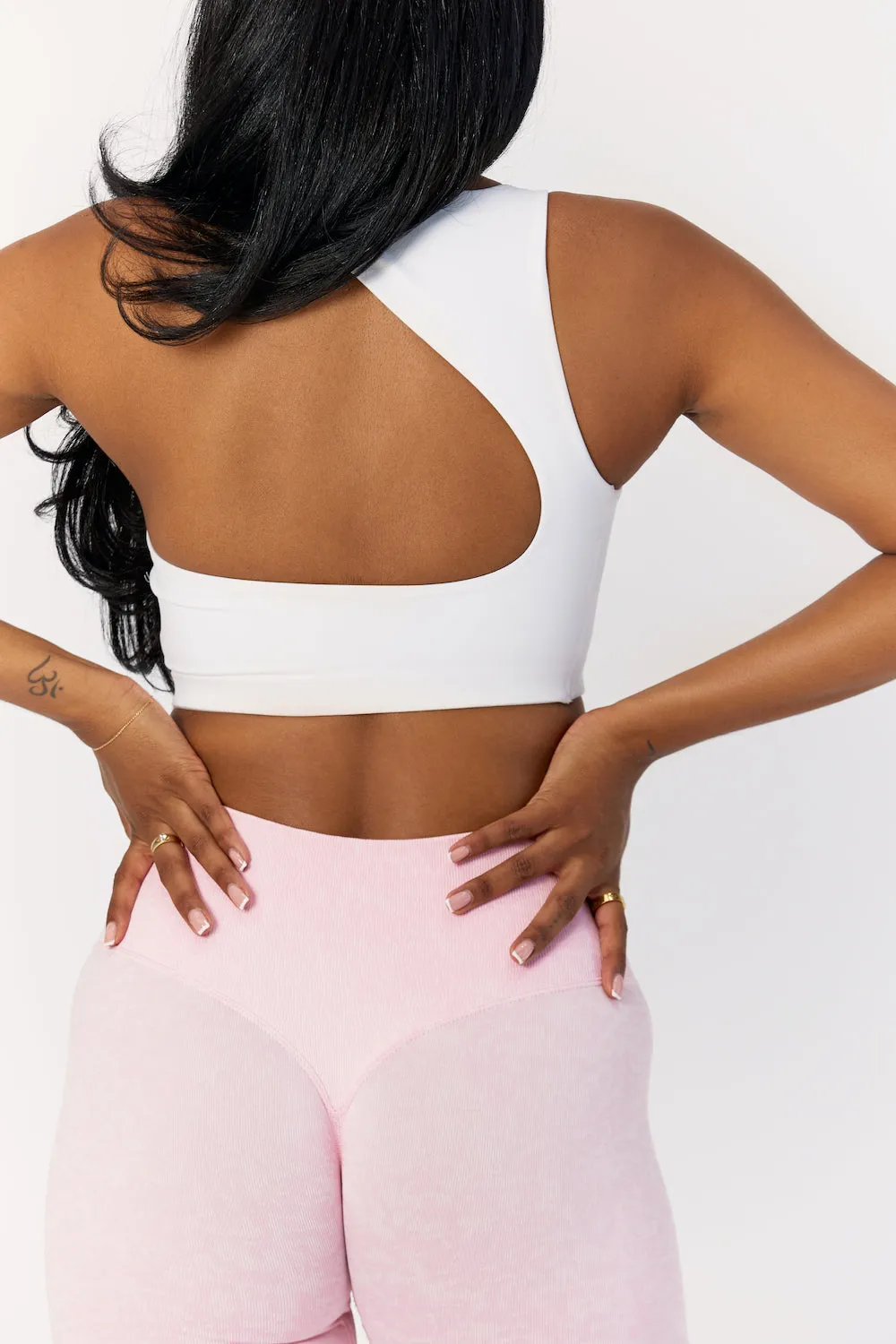 Astoria LIVE LUXE Open Back Crop - White sold by Astoria Activewear