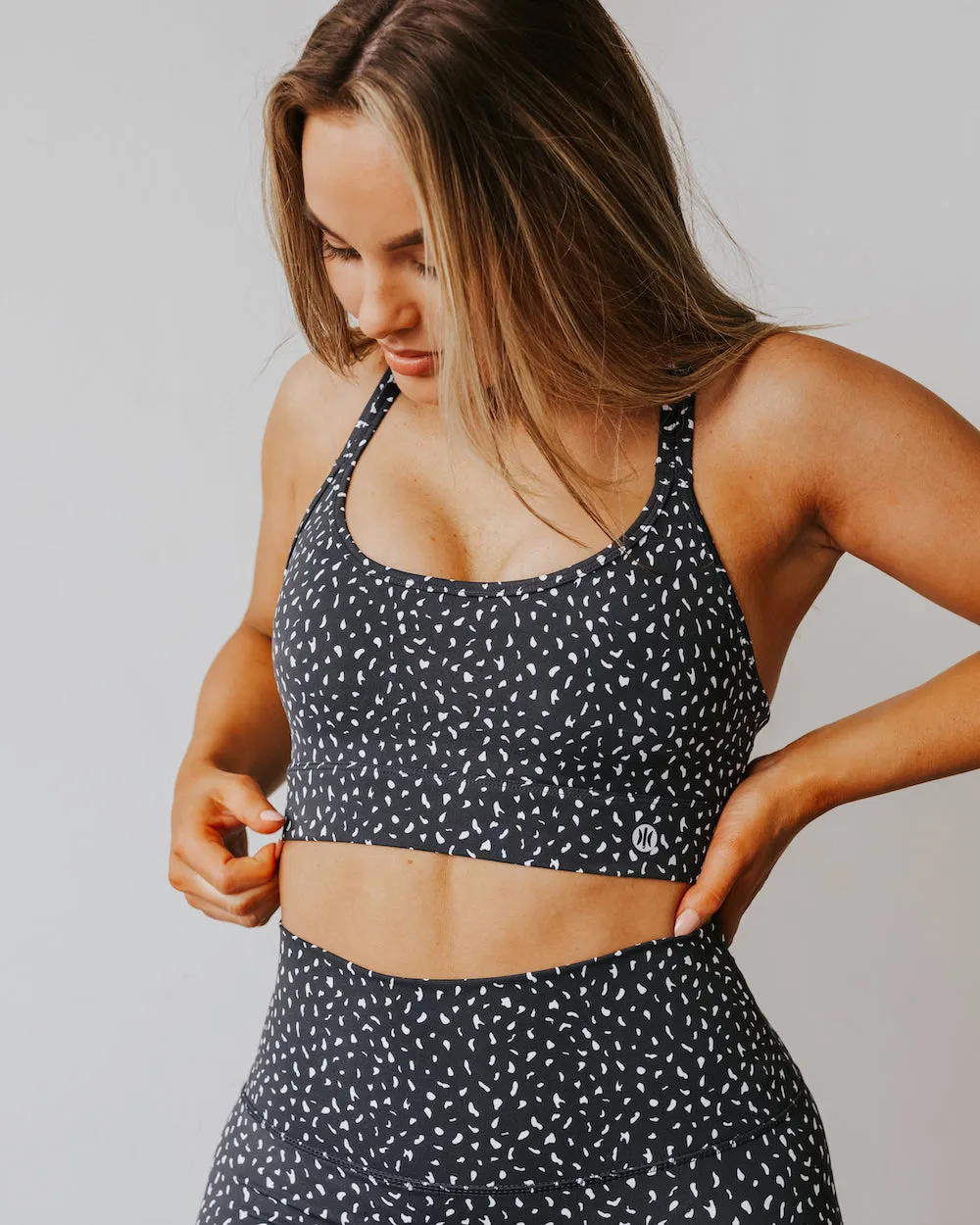 Astoria LUXE IGNITE Sports Bra - Black Speckle sold by Astoria Activewear