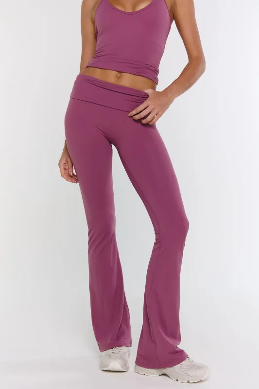 Astoria Airvíve Foldover Flare Legging - Sugarplum sold by Astoria Activewear