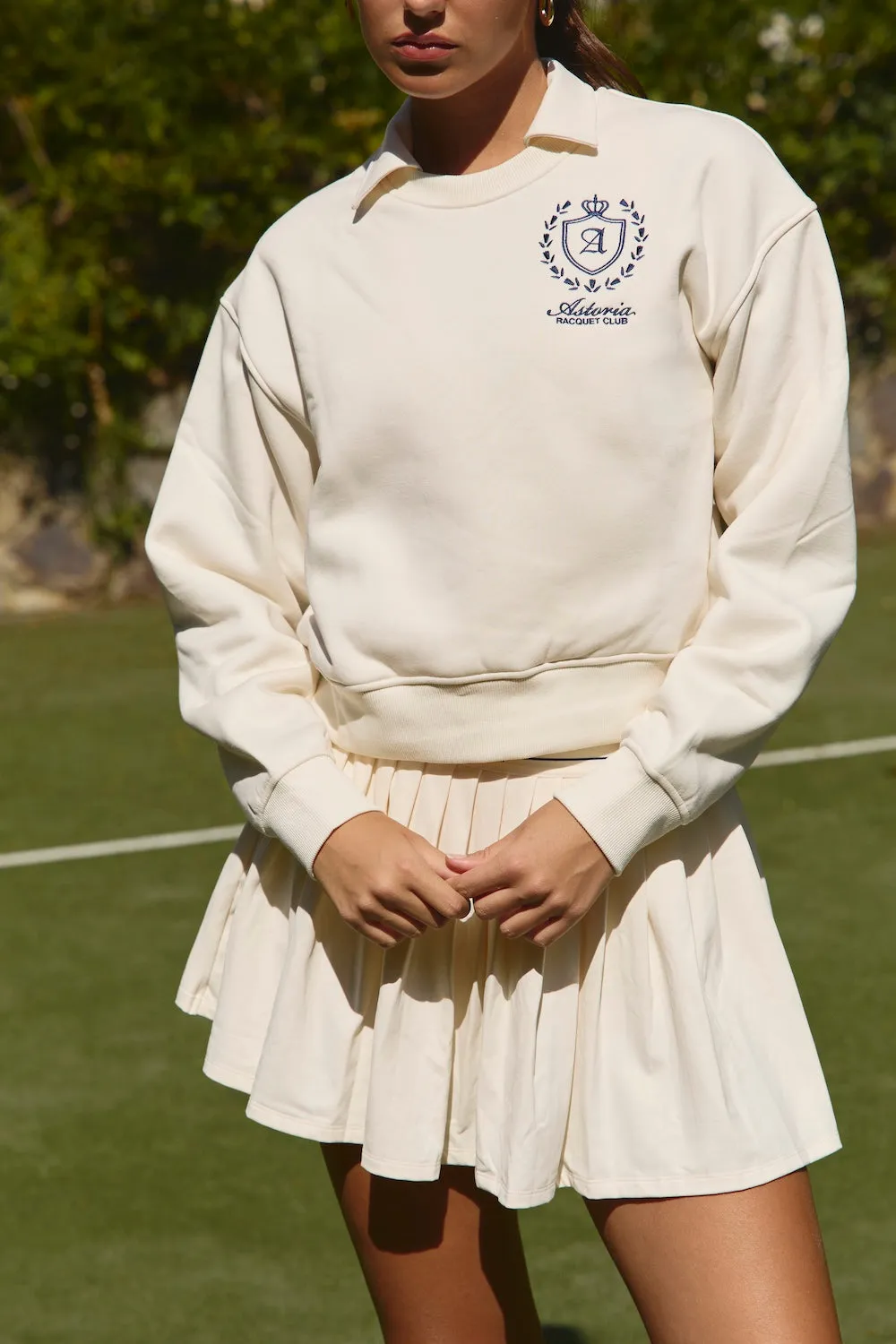 Astoria Airvíve Racquet Club Crewneck - Cream sold by Astoria Activewear product image thumbnail 3