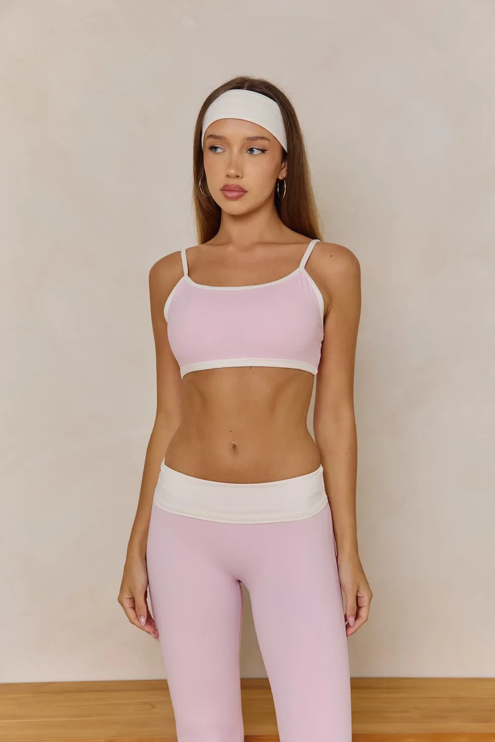 Astoria LUXE BALANCE Minimalist Sports Bra - Pink/Cream sold by Astoria Activewear product image thumbnail 5