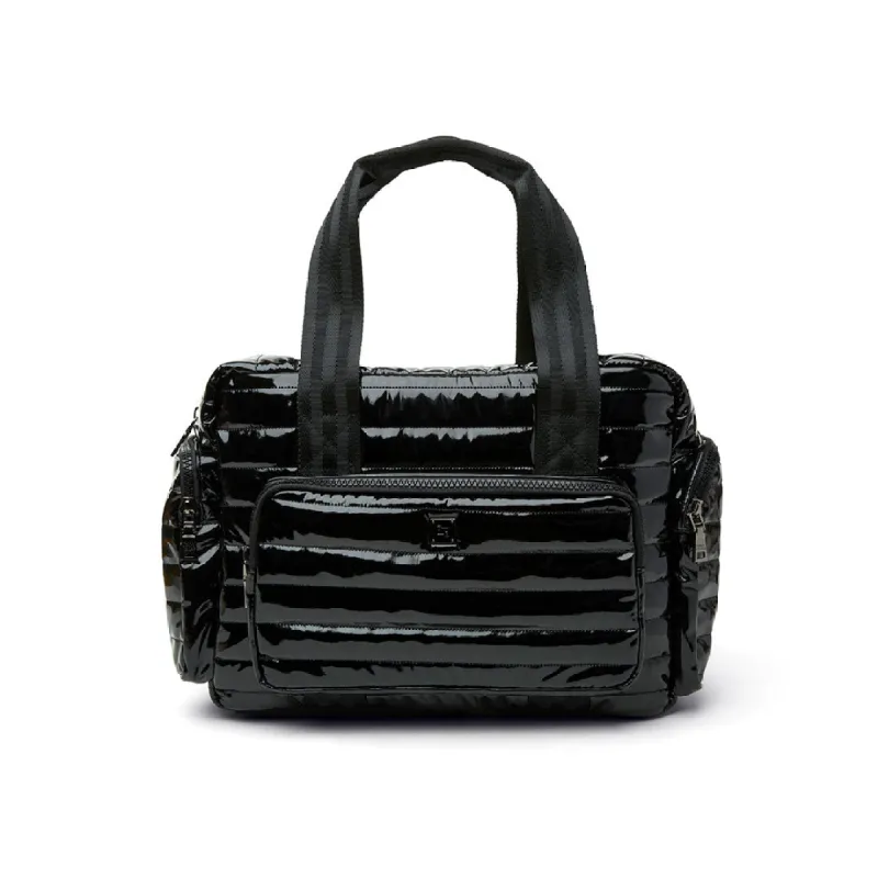 Voyager Travel Bag in Black Patent sold by Think Royln