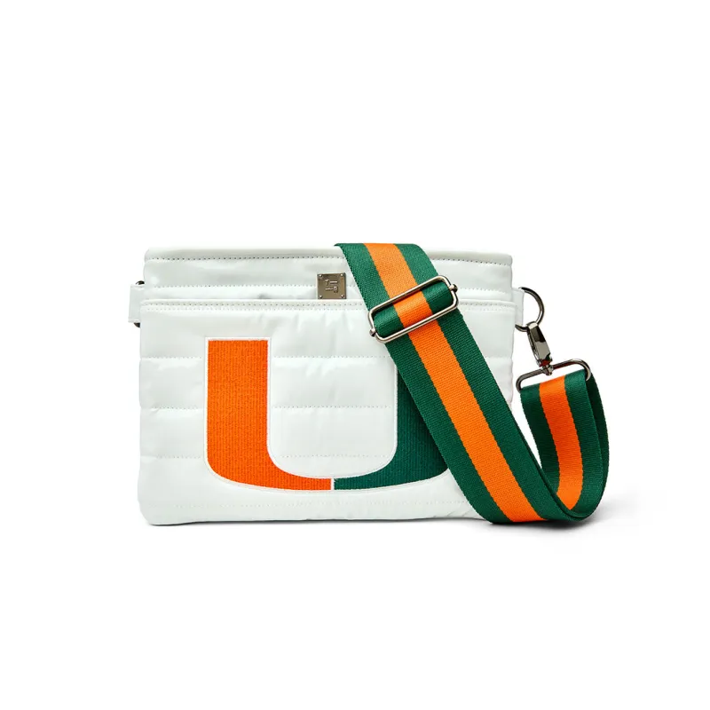 Bum Bag 2.0 College University of Miami White Patent made by Think Royln