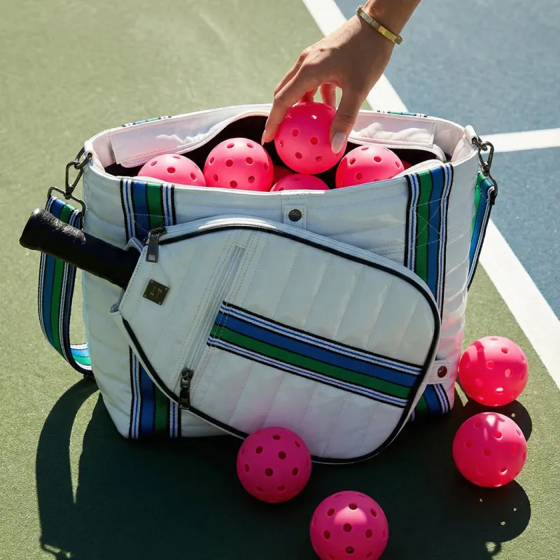 Ace of the Court Pickleball Bag White Patent made by Think Royln