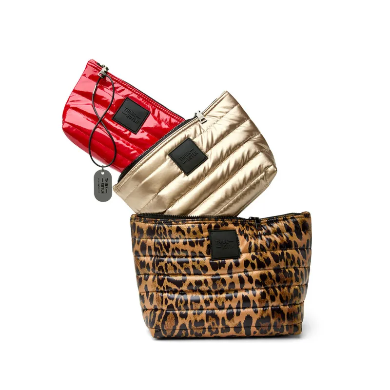 Travel Trio Organizational Pouches Pearl Leopard Pearl Cashmere and Lipstick Patent made by Think Royln