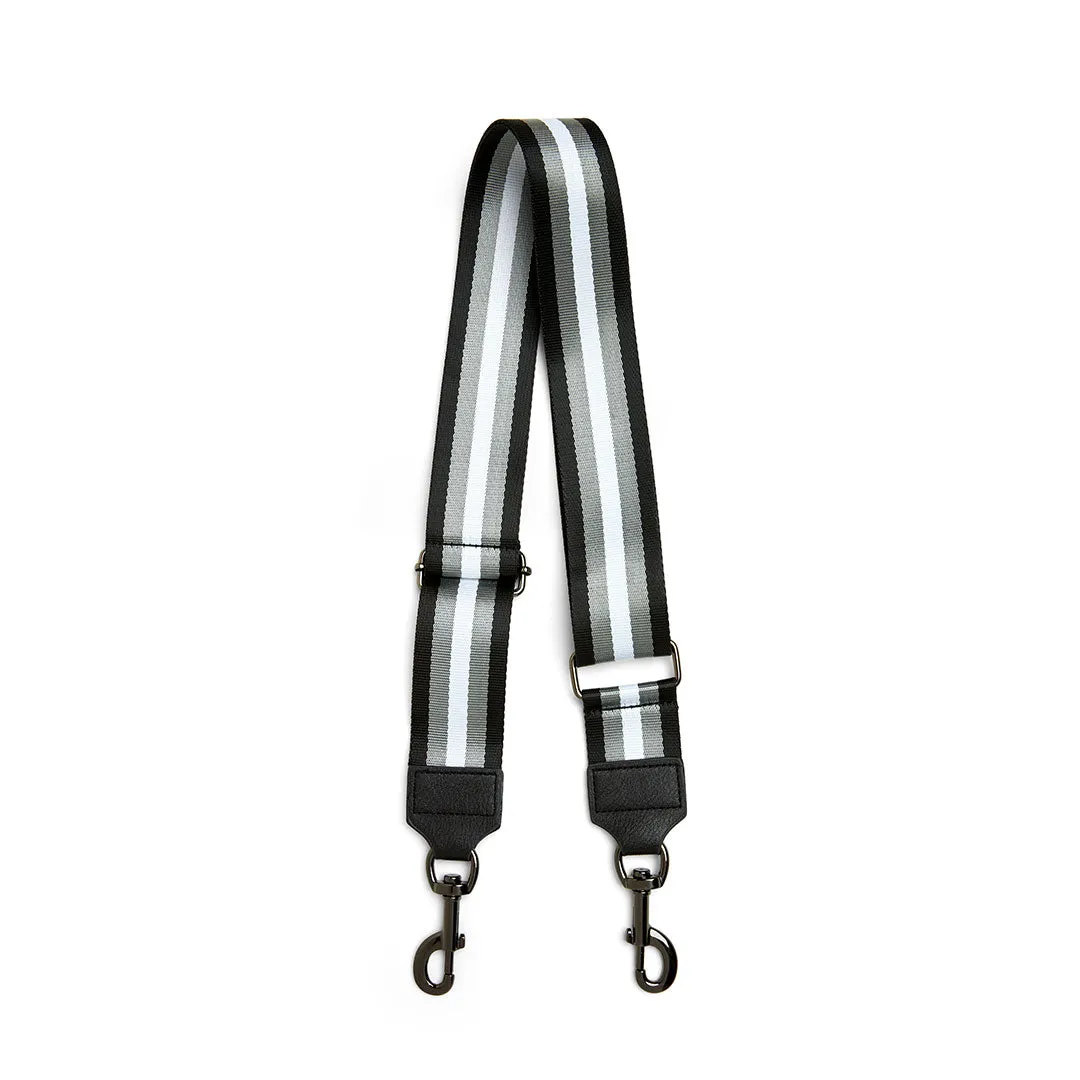 Crossbody Straps Black Pewter White Luxe Trim Strap sold by Think Royln